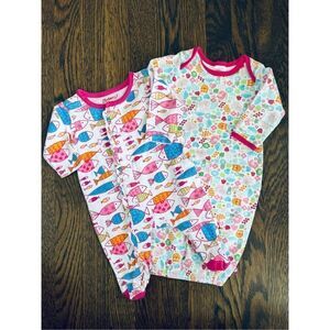 Zutano Infant Newborn/0-3 Months Baby Girl Animal Fish Print 1-piece Lot Bundle